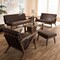 Baxton Studio Bianca Walnut Wood Brown Faux Leather Livingroom Sofa Set 140-7544-7545-7546-7547 - alternate 2